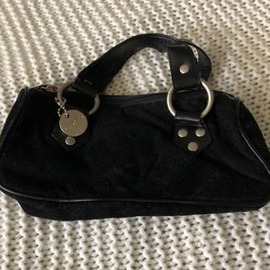 Black suede mini bag